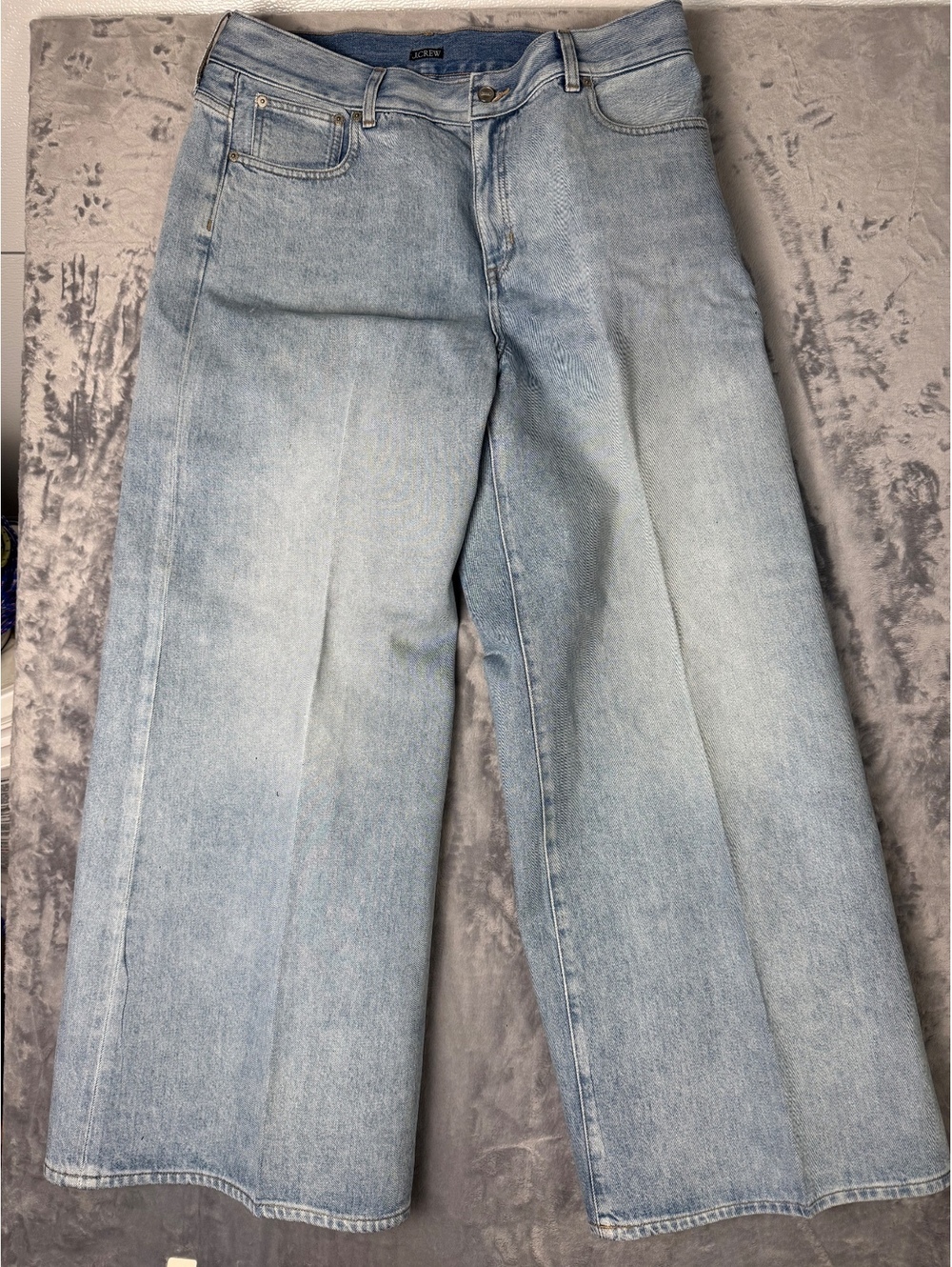J.Crew Mid Rise Superwide Leg Jeans Women’s 33 Light Wash 100% Cotton CN378